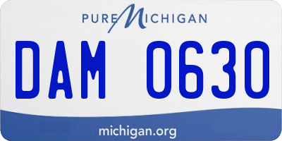 MI license plate DAM0630