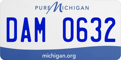 MI license plate DAM0632
