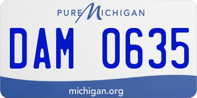 MI license plate DAM0635