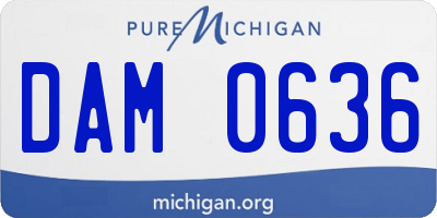 MI license plate DAM0636