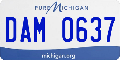 MI license plate DAM0637