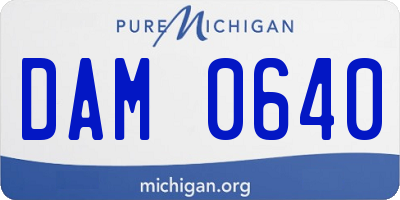 MI license plate DAM0640