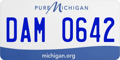 MI license plate DAM0642