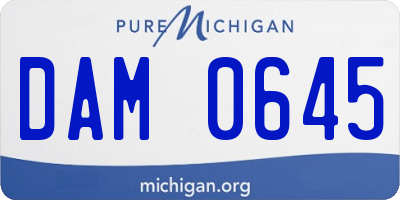 MI license plate DAM0645