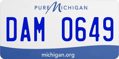 MI license plate DAM0649