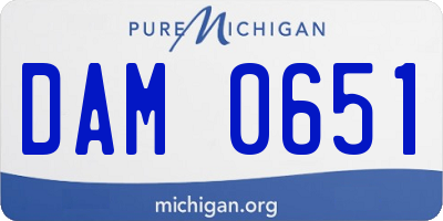 MI license plate DAM0651