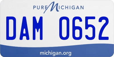 MI license plate DAM0652