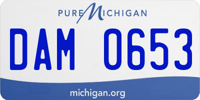 MI license plate DAM0653