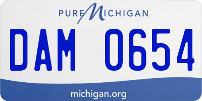 MI license plate DAM0654