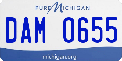 MI license plate DAM0655