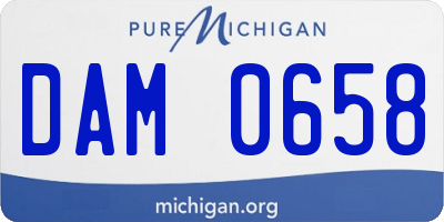 MI license plate DAM0658