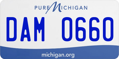 MI license plate DAM0660