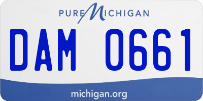 MI license plate DAM0661