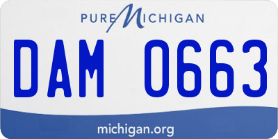 MI license plate DAM0663