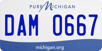 MI license plate DAM0667