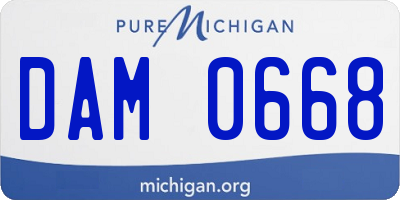 MI license plate DAM0668