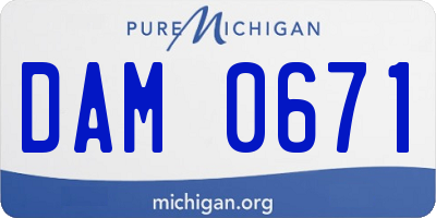 MI license plate DAM0671