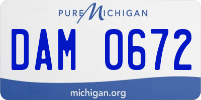 MI license plate DAM0672