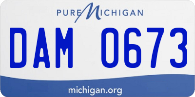 MI license plate DAM0673