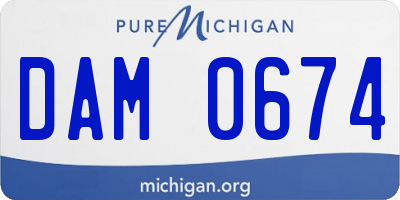 MI license plate DAM0674