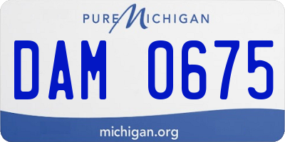 MI license plate DAM0675