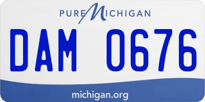 MI license plate DAM0676