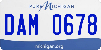 MI license plate DAM0678