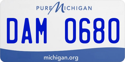 MI license plate DAM0680