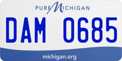 MI license plate DAM0685