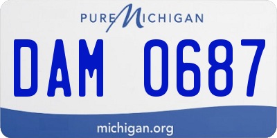 MI license plate DAM0687