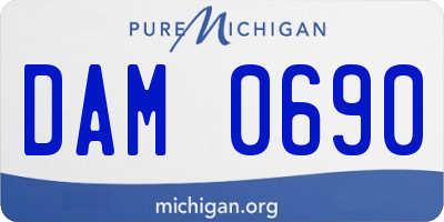 MI license plate DAM0690