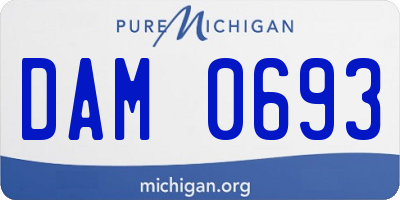 MI license plate DAM0693