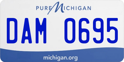 MI license plate DAM0695