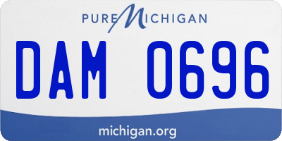 MI license plate DAM0696