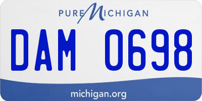 MI license plate DAM0698