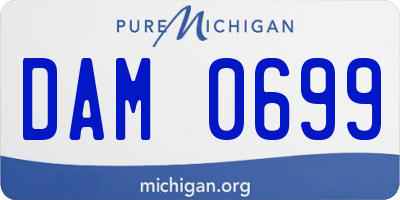 MI license plate DAM0699