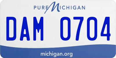 MI license plate DAM0704