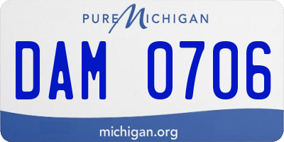 MI license plate DAM0706