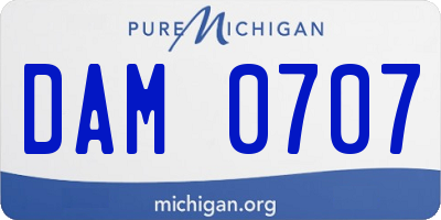 MI license plate DAM0707