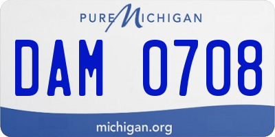 MI license plate DAM0708