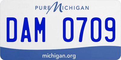 MI license plate DAM0709