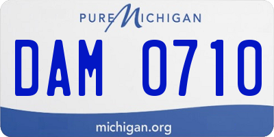 MI license plate DAM0710