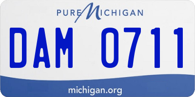 MI license plate DAM0711