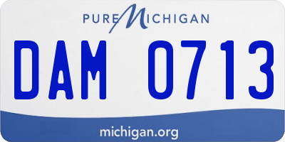 MI license plate DAM0713