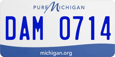 MI license plate DAM0714