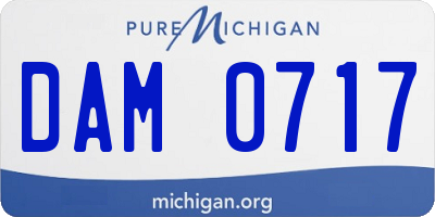 MI license plate DAM0717