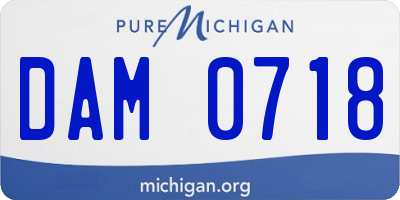 MI license plate DAM0718