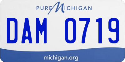 MI license plate DAM0719