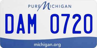 MI license plate DAM0720