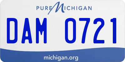 MI license plate DAM0721